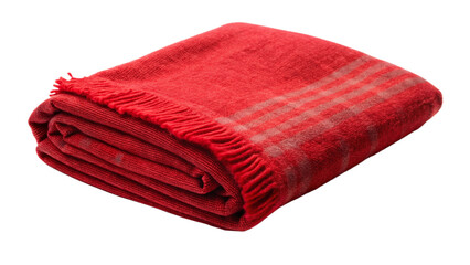 red-woolen-blanket-isolated-on-white-background