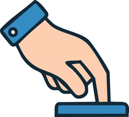 Hand Pressing Button Icon Illustration Action, Control, and Connection