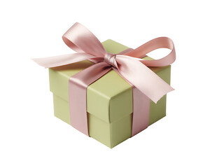 Small Pastel Green Gift Box Tied with a Delicate Pink Ribbon