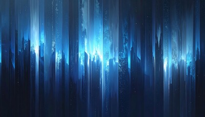 Abstract Blue Light Streaks - Modern Digital Art Background.