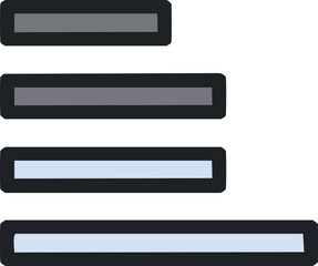 Minimalist Style Horizontal Bars Illustration for Data Presentation, Sorting, and Visualization