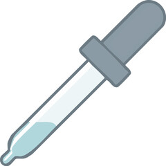 Detailed illustration of a graduated pipette with a clear liquid inside, perfect for scientific applications