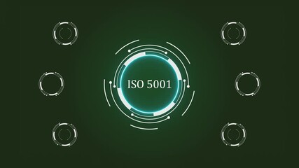ISO 5001 quality management system concept 4k animation. Technological virtual network connecting service with graphical icons, diverse and industry. - Powered by Adobe