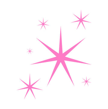 Pink Sparkle Star Icon Vector illustration