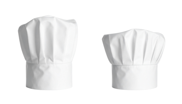 Pair of Chef Hat Variations isolated on transparent background