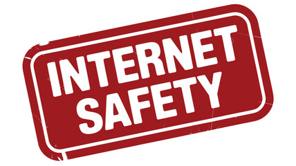 Internet Safety Red Stamp Online Security Concept, Graphic, Isolated on White Background