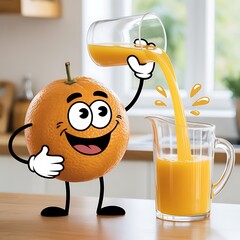 orange juice in a glass of juice