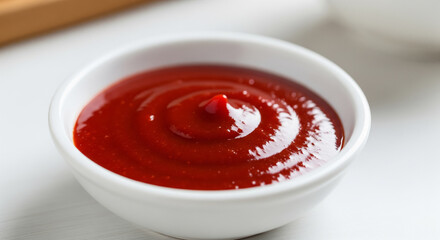 Smooth Korean Chogochujang Sauce in White Bowl