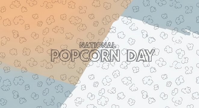 National popcorn day text with abstract background and popcorn pattern - Powered by Adobe