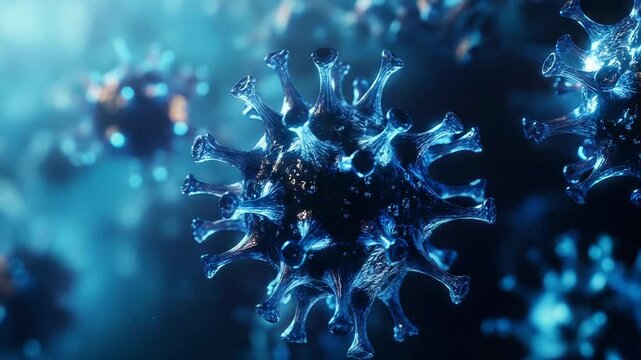 Coronavirus covid 19 particles causing global pandemic spread