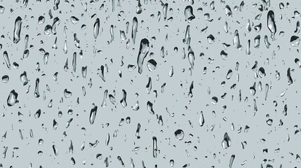 Raindrop falling effect in vector and PNG format on a transparent background. Realistic rainfall design element.
