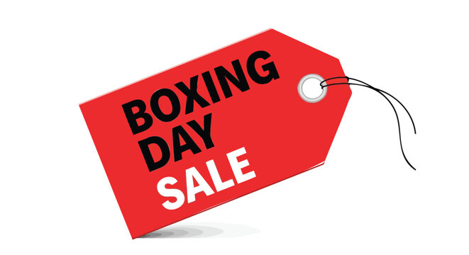 Vector illustration of red boxing day sale tag - Powered by Adobe