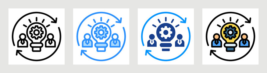 Lean Management Icon Collection Set Multiple Style