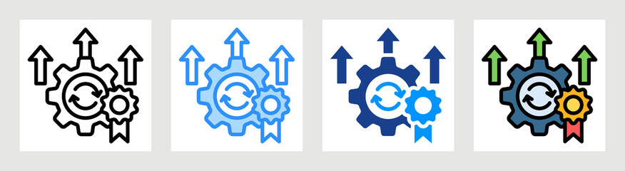 Operational Excellence Icon Collection Set Multiple Style
