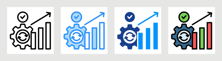 Process Improvement Icon Collection Set Multiple Style