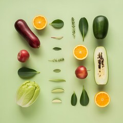 vegetables on a white background
