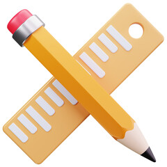 Pencil And Ruler Crossed