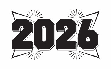 Celebrate upcoming 2026 with vibrant graphic design, perfect for new year announcements and festive themes