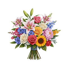 Obraz premium Beautiful floral arrangement isolated on transparent background