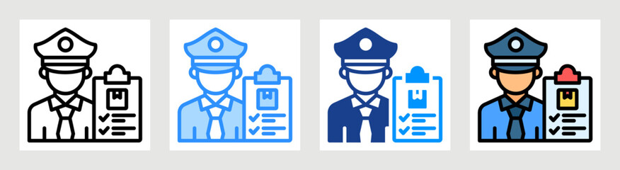 Customs Clearance Icon Collection Set Multiple Style