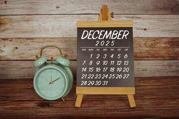 December 2025 annual monthly desk calendar for planning and management