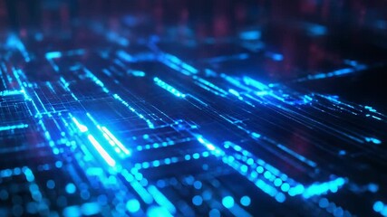 Digital data flowing on abstract circuit board network - Powered by Adobe