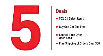 Five Deals Limited Time Offer Open Sans Free Shipping On Orders Over 50