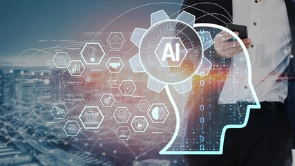 AI integrated with human cognition, supporting decision-making, automation, robotics, data analysis, and secure digital collaboration through intelligent systems Marrow - Powered by Adobe