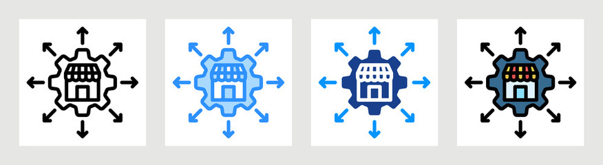 Market Expansion Icon Collection Set Multiple Style