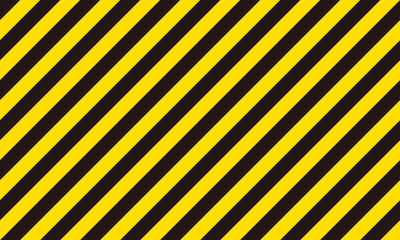 Naklejka premium 黄色と黒の斜めストライプのシームレスパターン 危険サイン等に使う警告模様の背景画像 ベクターイラスト