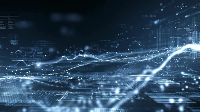 Digital Horizon: Abstract Motion of Big Data Transfer in 4K