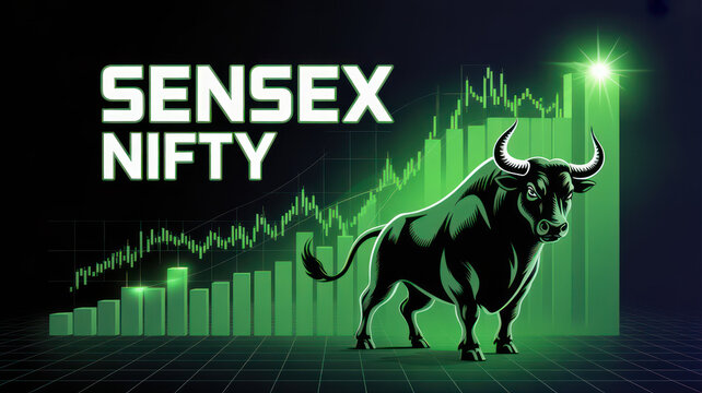Indian stock market uptrend with Sensex and Nifty