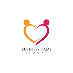 Family Love care  logo Vector icon illustration design Template