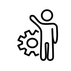 Teamwork and management line icons collection. Vector illustration