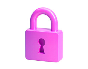 Shiny, pink, cartoonish padlock, angled on a black background