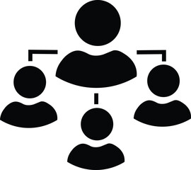 Human resource icon, Containing leadership, people, Black color