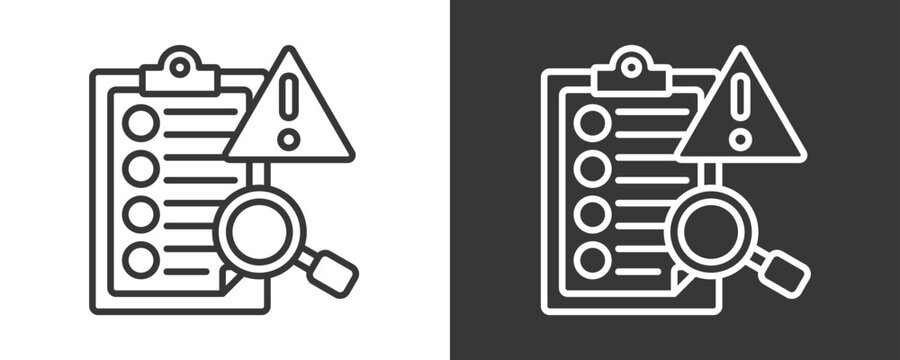 Risk Assessment Icon Set Vector Collection Isolated In Black And White