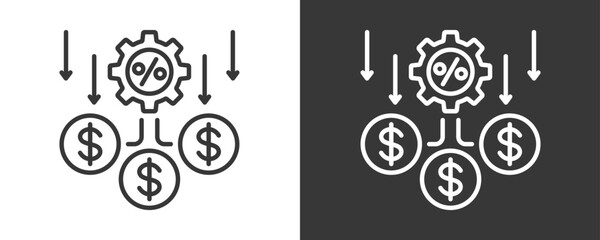 Fototapeta premium Dividend Icon Set Vector Collection Isolated In Black And White