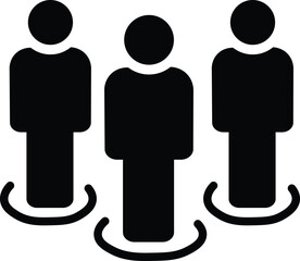 Human resource icon, Containing leadership, people, Black color