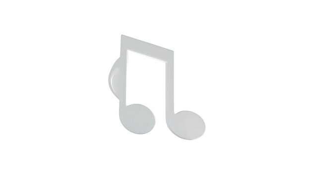Eighth note pair. White on black, simple musical icon design