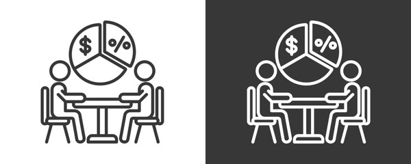 Earning Sharing Icon Set Vector Collection Isolated In Black And White