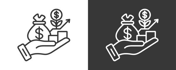 Revenue Icon Set Vector Collection Isolated In Black And White