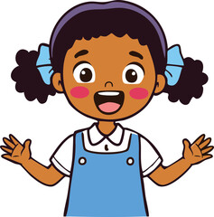 Hand Drawn Happy Kid Smile Vector Illustration