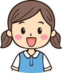 Hand Drawn Happy Kid Smile Vector Illustration