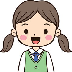 Hand Drawn Happy Kid Smile Vector Illustration