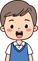 Hand Drawn Happy Kid Smile Vector Illustration