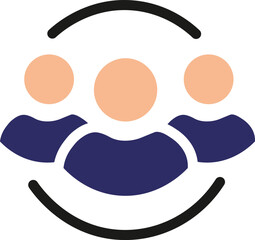 Human resource icon, Containing leadership, people, Colorful icon