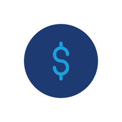 Black Line USD Dollar money currency colored icon vector design good for web or mobile app