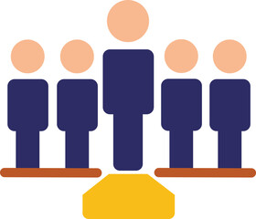 Human resource icon, Containing leadership, people, Colorful icon