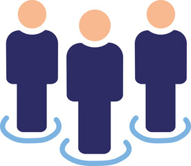 Human resource icon, Containing leadership, people, Colorful icon